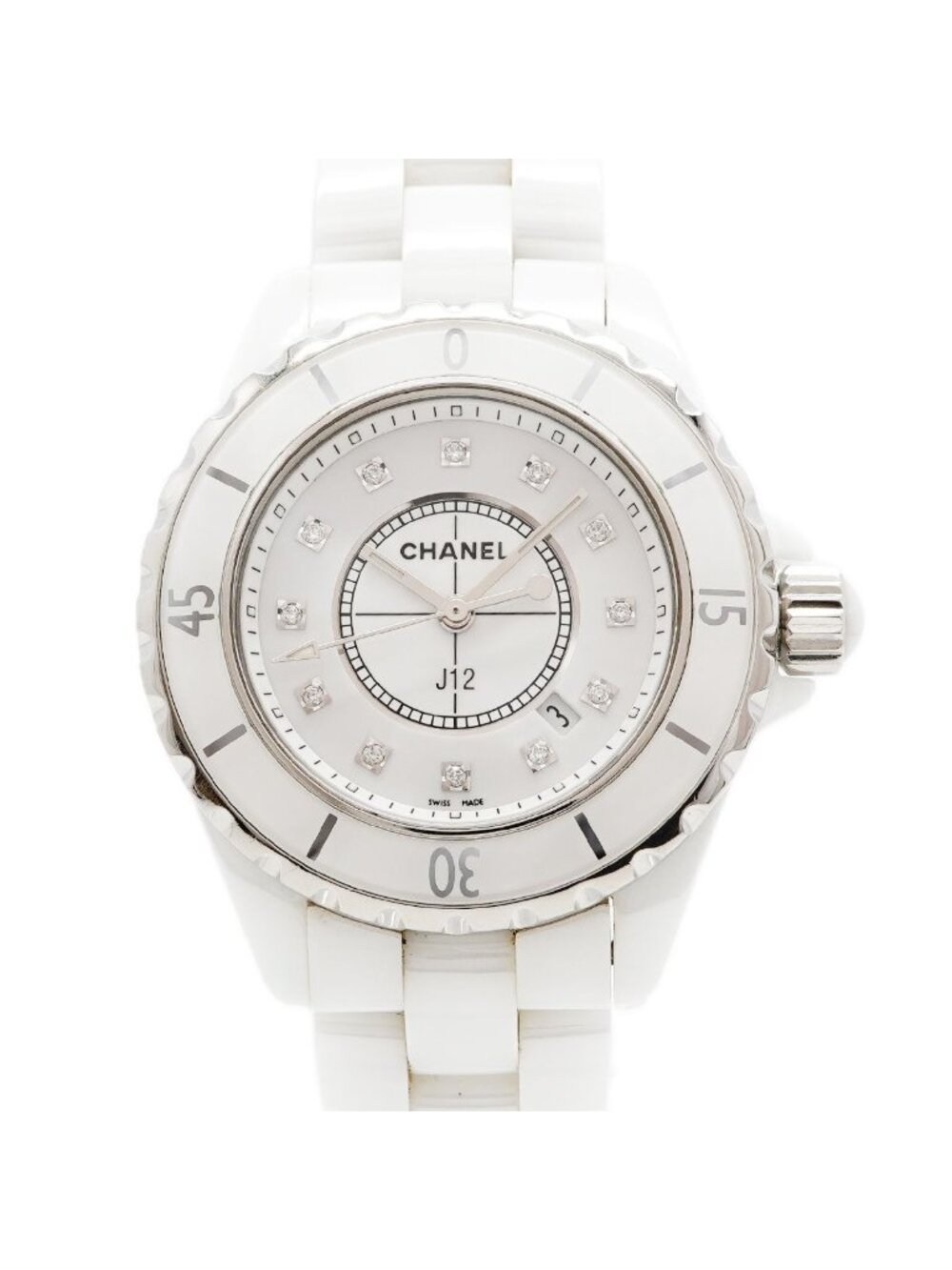 Chanel Diamond White Dial Watch